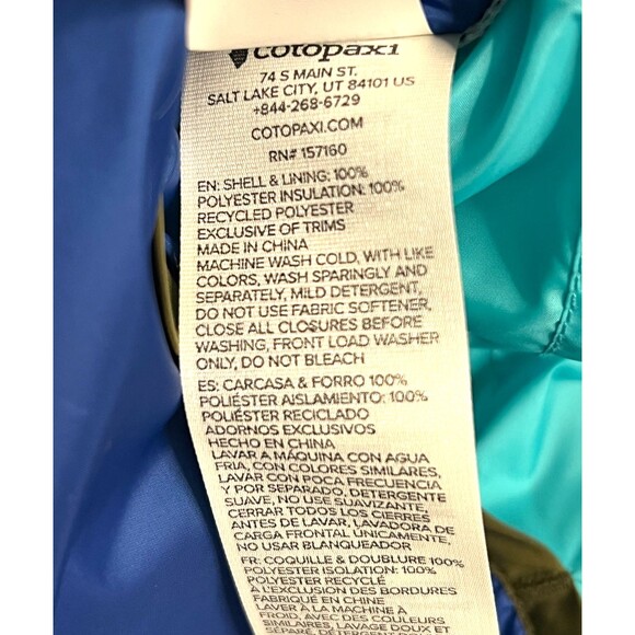 NWT COTOPAXI Kids XL Teca Calido Zip Vest Reversible Sleepover Green Blue Orange - Picture 9 of 11
